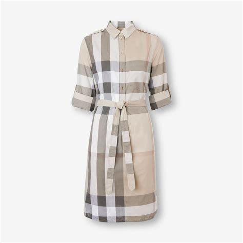 dress 3 595 burberry|Check Cotton Dress in Pale stone .